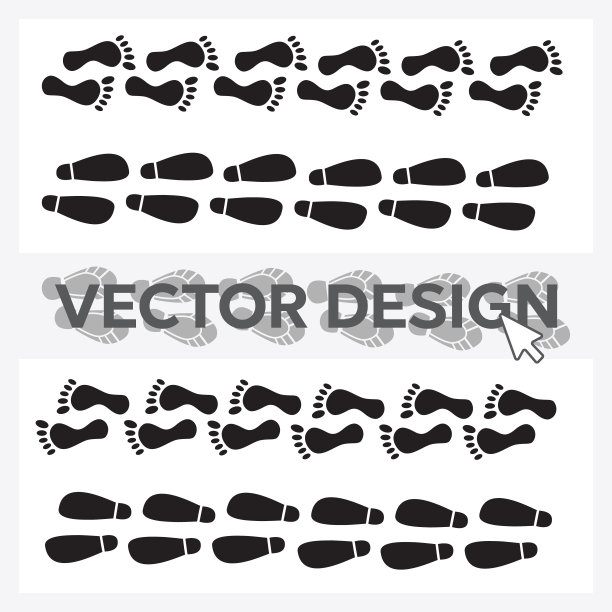 一套脚印鞋矢量插图eps10图片下载