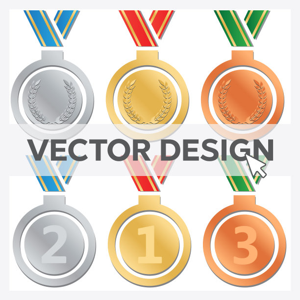 套金牌，银牌和铜牌eps10图片下载