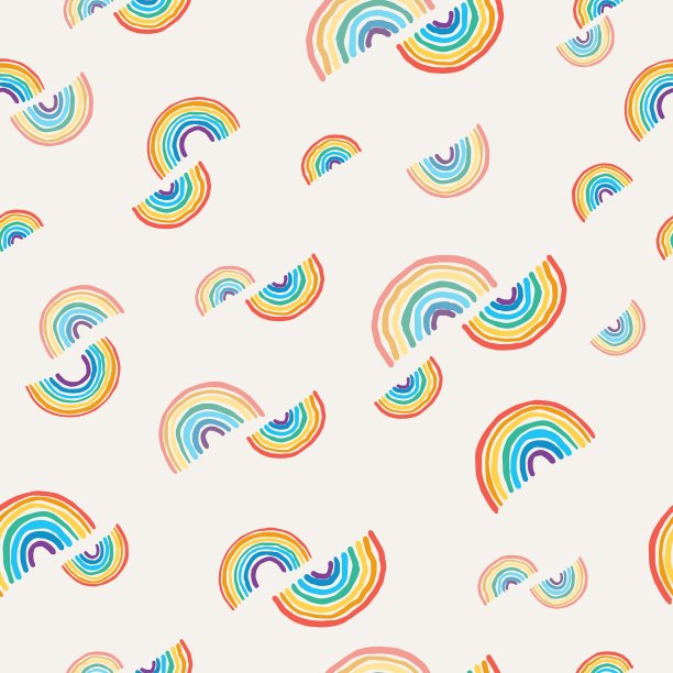 米色背景上的彩虹图案。图片下载