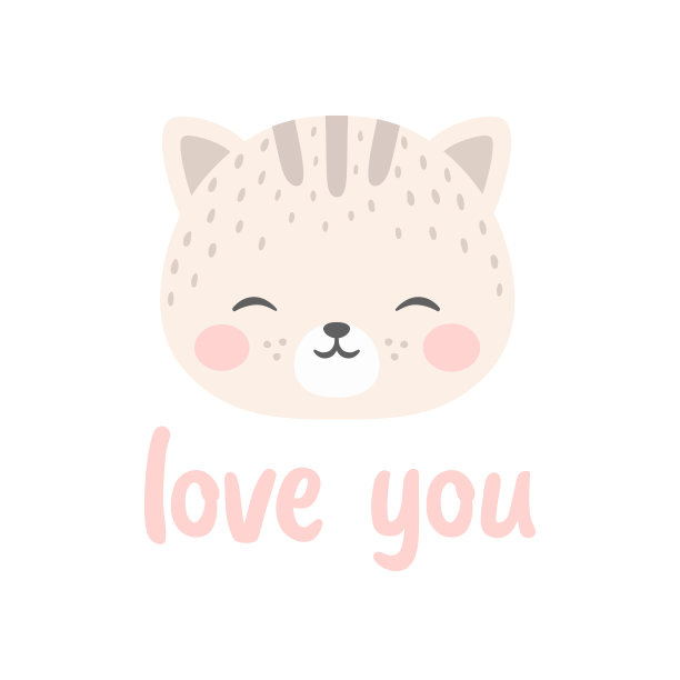 猫卡哇伊可爱的动物图标图片下载