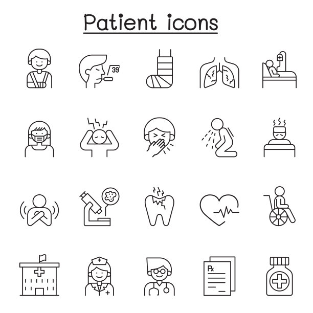 病人图标设置在细线样式图片下载