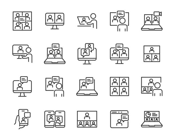 集合在线会议图标，视频会议图片下载