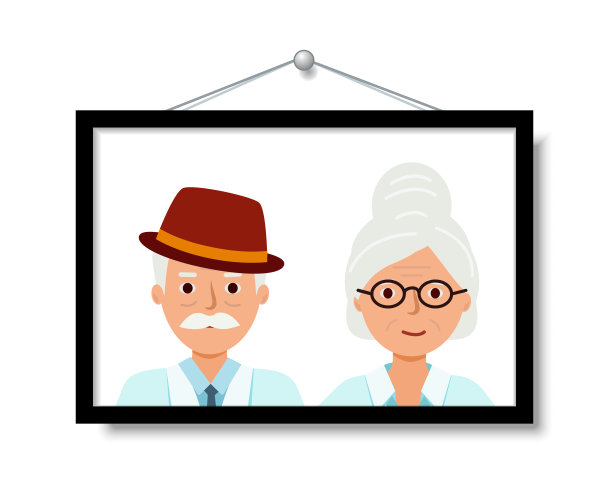 祖父母的特写照片。快乐的老人。图片下载