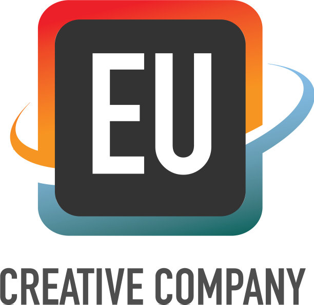 首字母eu swoosh创意设计标志图片下载