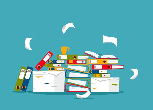 办公室工作场所室内卡通设计。图片下载