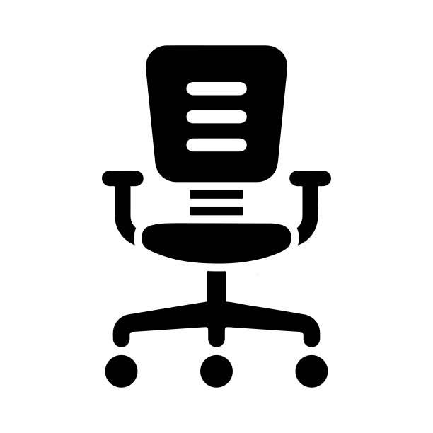 办公椅黑色图标，家具矢量图片下载