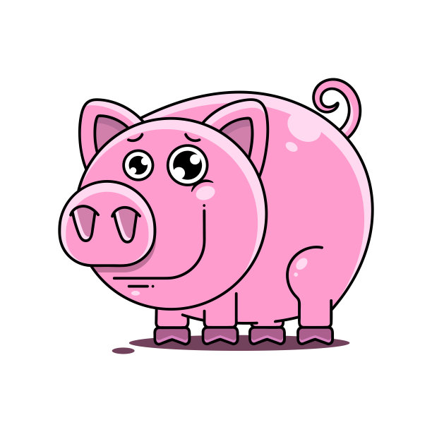 猪的插画适用于贺卡，海报或t恤印刷。图片下载