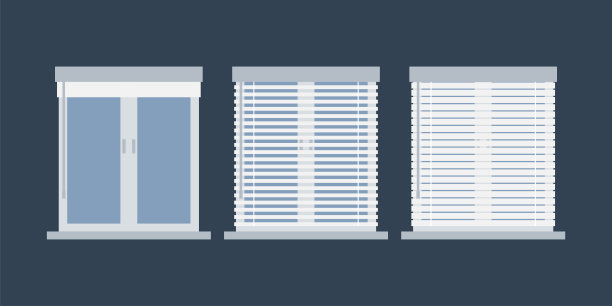 平面上的矢量窗jaloussimple设计插图。图片下载