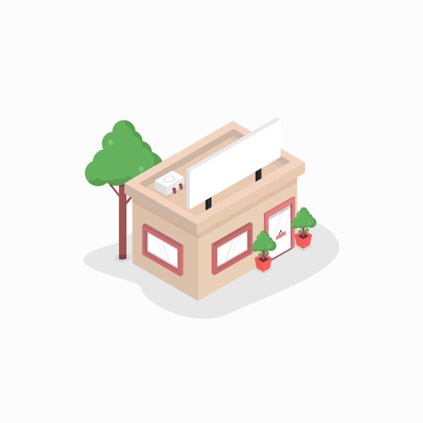 等距商业商店矢量插图图片下载