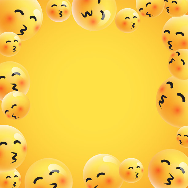 一组高细节的黄色表情，矢量插图图片下载