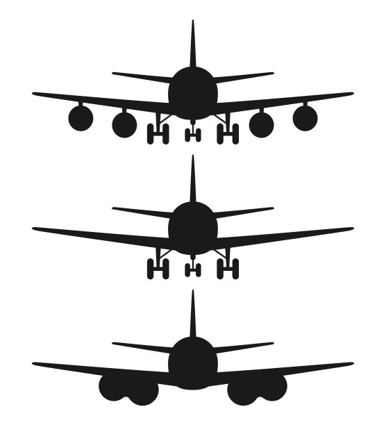 黑白3飞机正面剪影设置图片下载