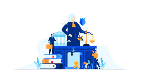 法律与正义知识矢量插图概念平面设计图片下载