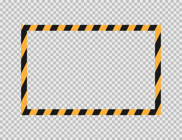 谨慎条纹框架。警告边界的模板。模型的对角条纹标志。带有透明背景的孤立注意框架。警告图标。危险事故。没有访问权限。禁区。每股收益10。图片下载
