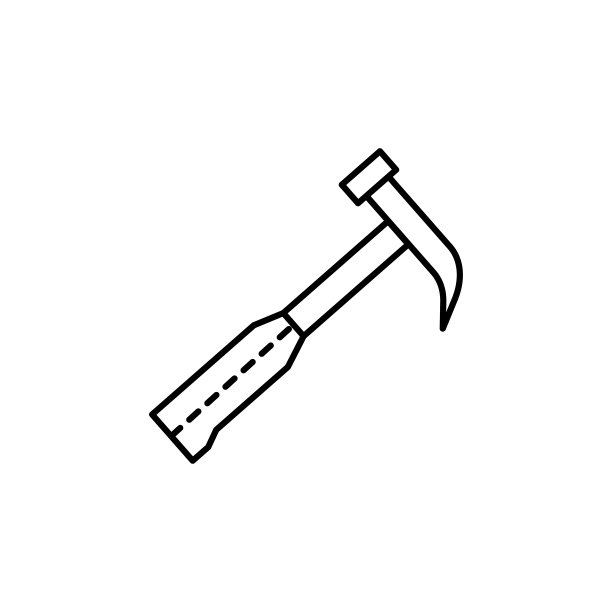 锤子工具图标：考古类线性矢量元素，适用于UI、UX、网站或移动应用图片下载