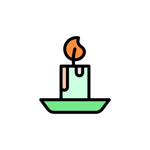 蜡烛替代医学图标。简单的颜色与轮廓矢量元素的替代医药图标用户界面和用户体验，网站或移动应用程序图片下载