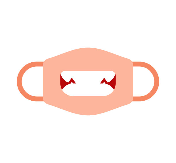 面罩模板与张开的嘴。冠状病毒保护。自制的面具模型。个人口罩设计与牙齿COVID-19。隔离大流行时期图片下载