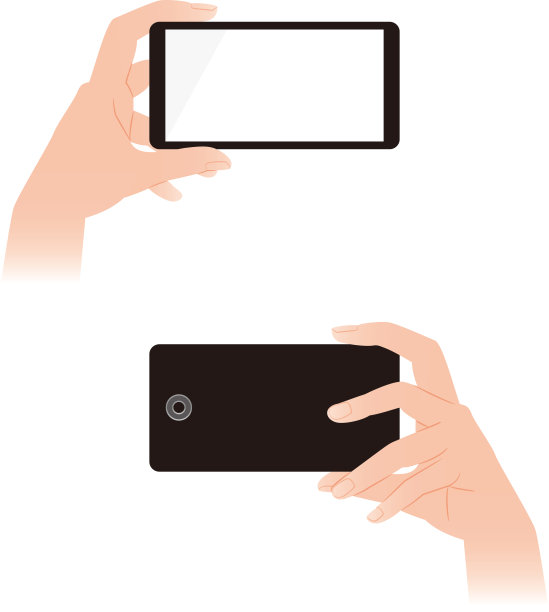 手操作智能手机。正面和背面图片下载