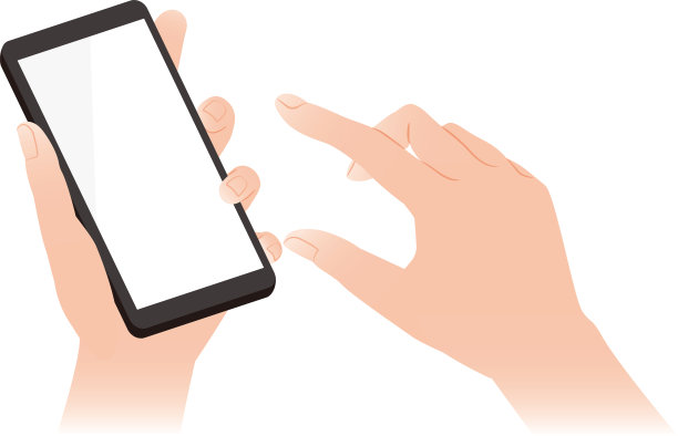 手指拿着智能手机，敲击键盘图片下载