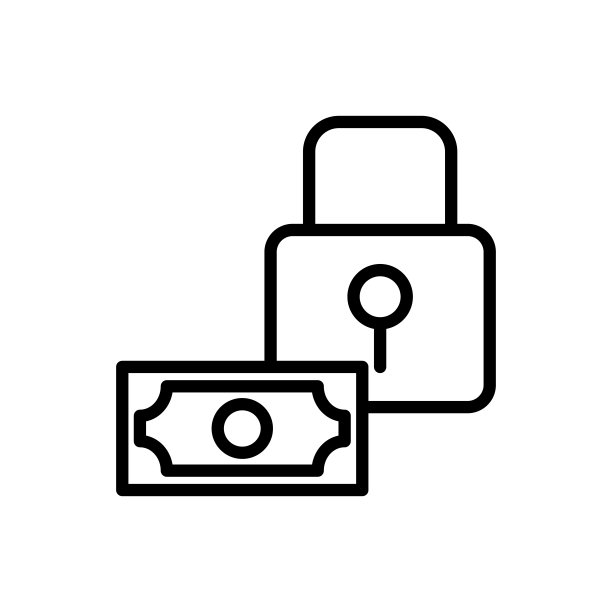 钱锁图标描边风格图片下载