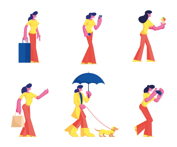 设定女性角色穿着休闲服装图片下载