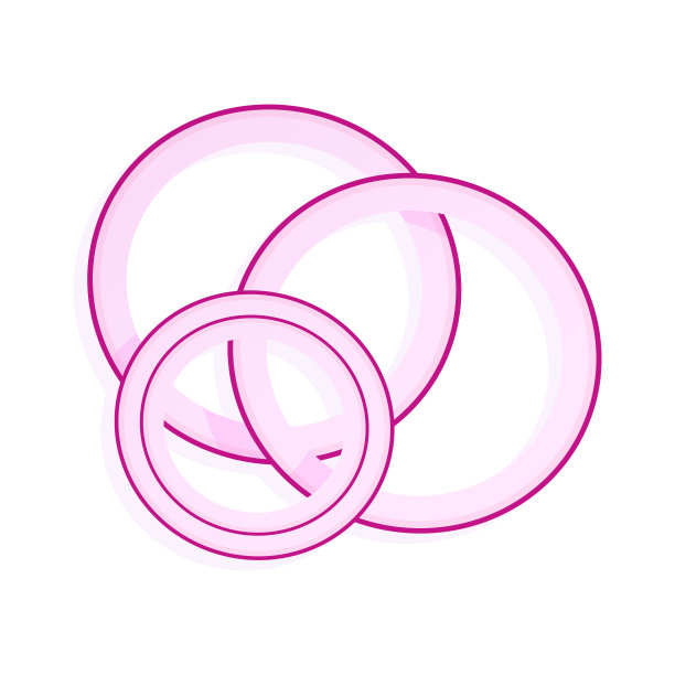 切片红洋葱孤立在白色背景上图片下载