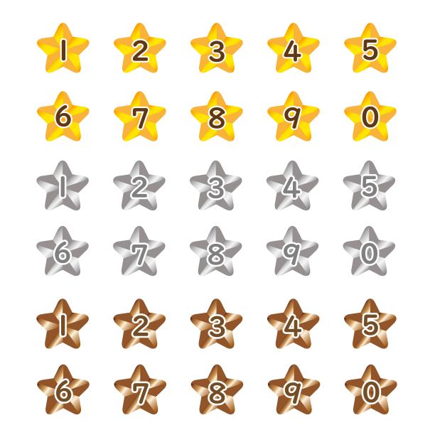 一套星形数字图标插图材料图片下载