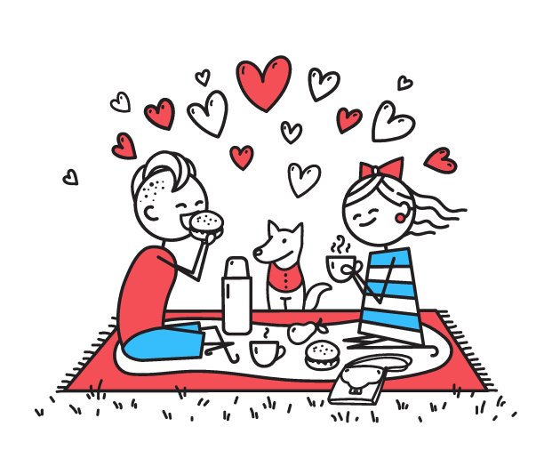 一对夫妇在吃午饭图片下载