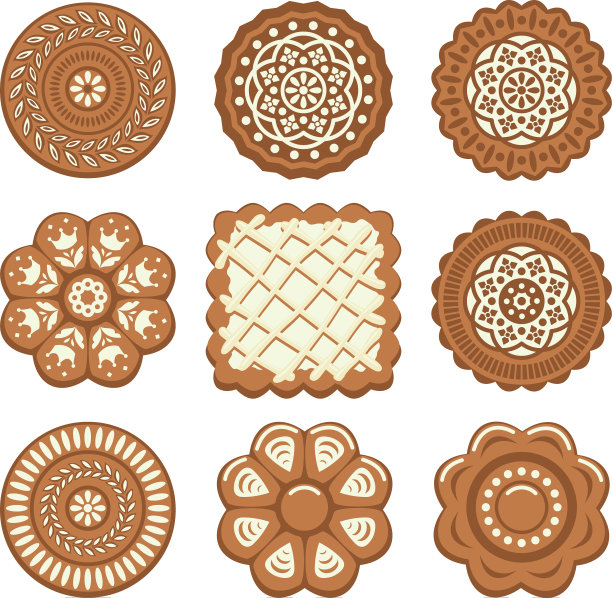 设置饼干片饼干不同的形状图片下载