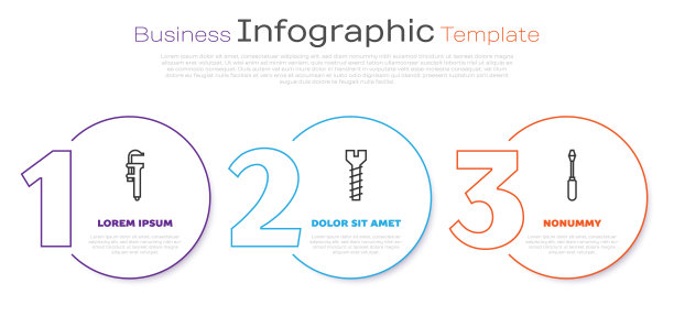 固定线卡尺或卡尺和刻度，金属螺丝和螺丝刀。业务信息模板。向量图片下载