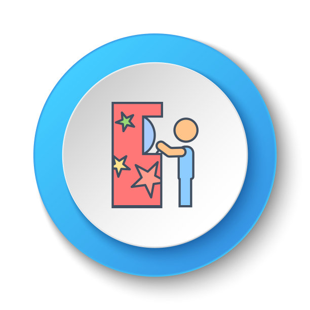 圆形按钮为web图标。孩子，玩家，游戏，复古。按钮横幅圆形，徽章界面的应用说明图片下载