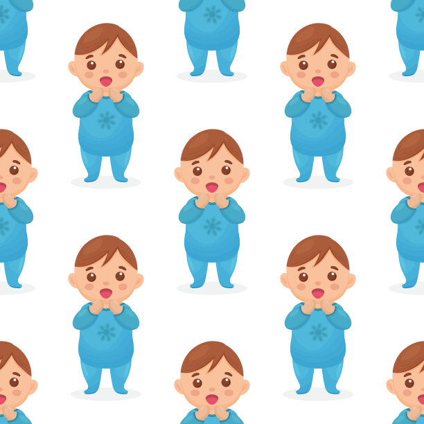 一个男婴的无缝图案。矢量图图片下载