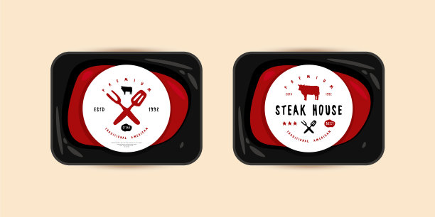 屠宰和牛排标签图片下载