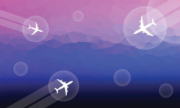 气泡旅行飞机白色烟雾尾翼在泡沫彩色的背景图片下载