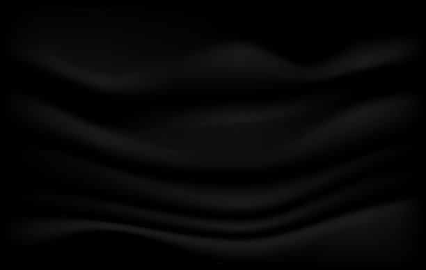 黑布背景抽象与软波。图片下载
