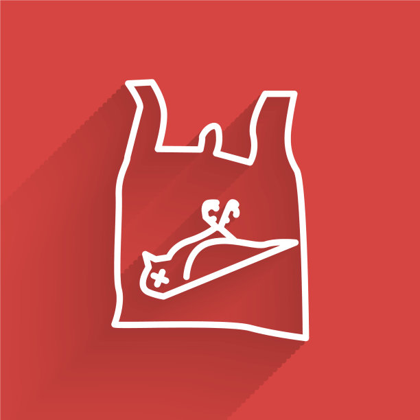 白线死鸟塑料图标与隔离图片下载