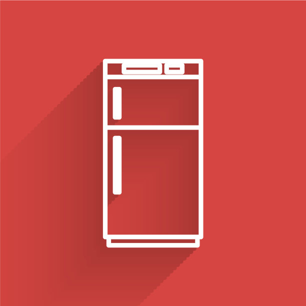 冰箱图标用白线隔离图片下载