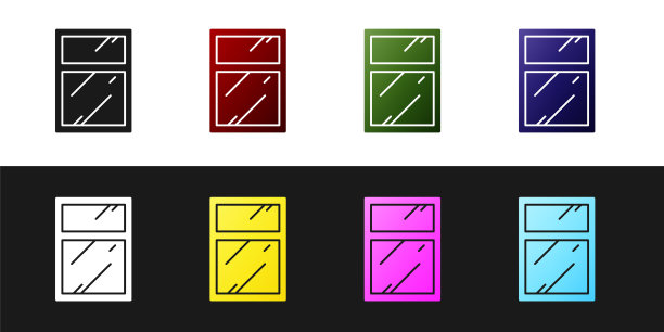 设置清洗服务的windows图标隔离在黑色和白色背景。刮刀,刮刀,刮水器。矢量图图片下载