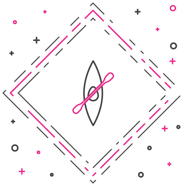 线皮划艇和桨图标孤立的白色背景。用于钓鱼和旅游的皮划艇和独木舟。户外活动。色彩斑斓的轮廓的概念。矢量图图片下载