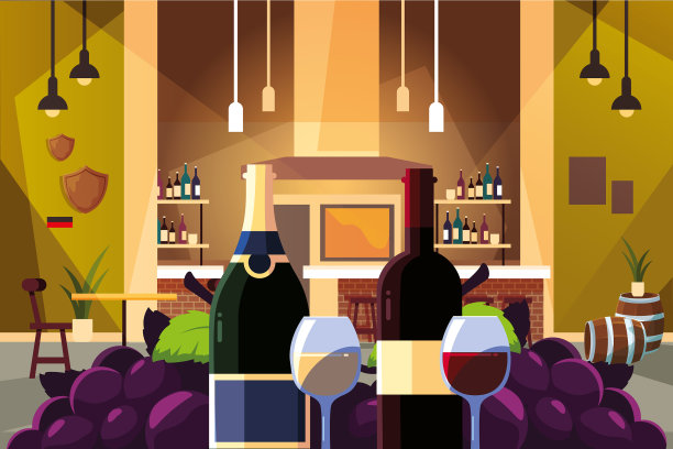 瓶中酒与杯中酒、葡萄日酒图片下载