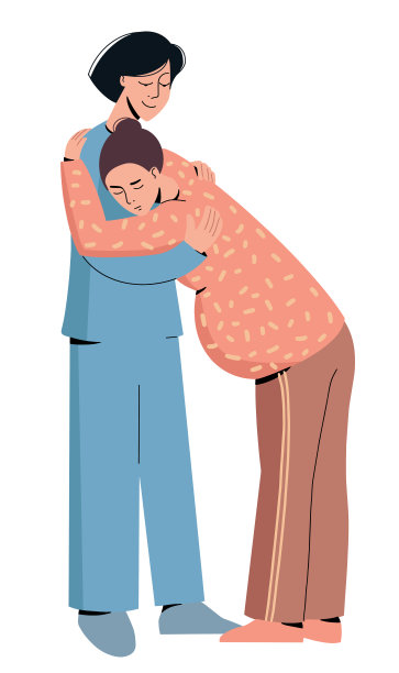 助产师转而支持怀孕的伴侣图片下载
