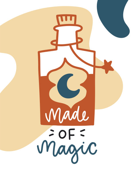 带字母的魔法矢量卡片图片下载