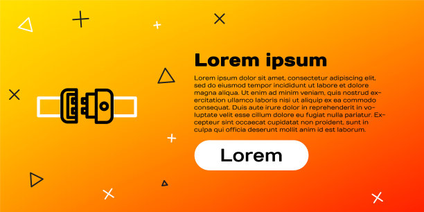 线路安全带图标隔离在黄色背景上。安全带。色彩斑斓的轮廓的概念。矢量图图片下载