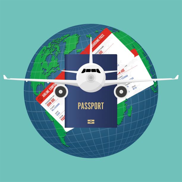 飞机旅行概念矢量插图图片下载