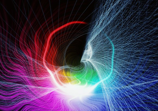 旋转射线的3D插图图片下载