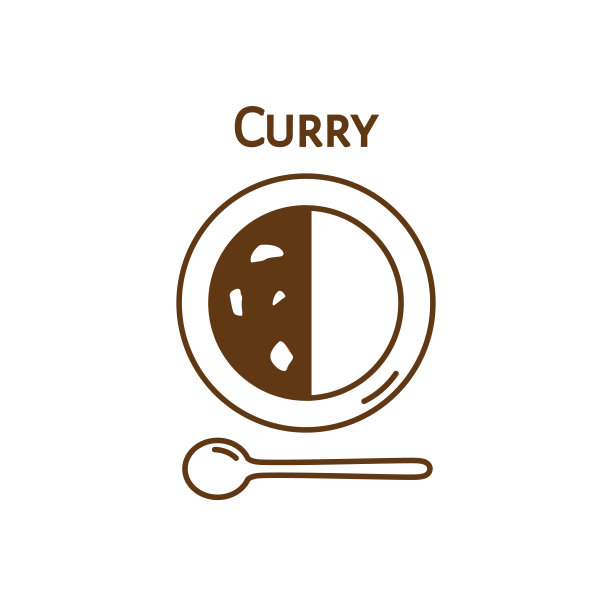 咖喱饭载体孤立图标插图。图片下载