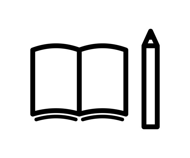 书写垫向量图标设置在细线风格图片下载