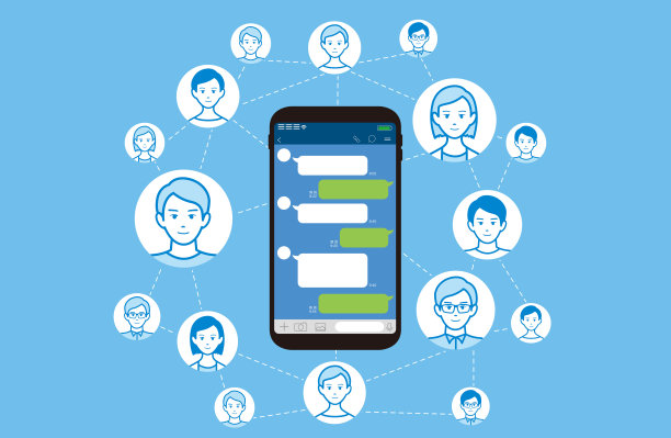 聊天应用程序矢量插图智能手机图片下载