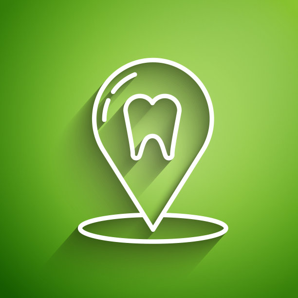 白线牙科诊所位置图标孤立上图片下载