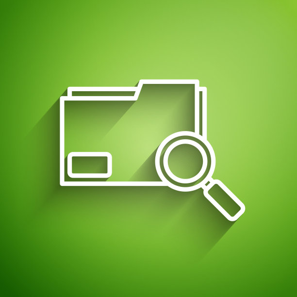 白线搜索概念与文件夹图标图片下载