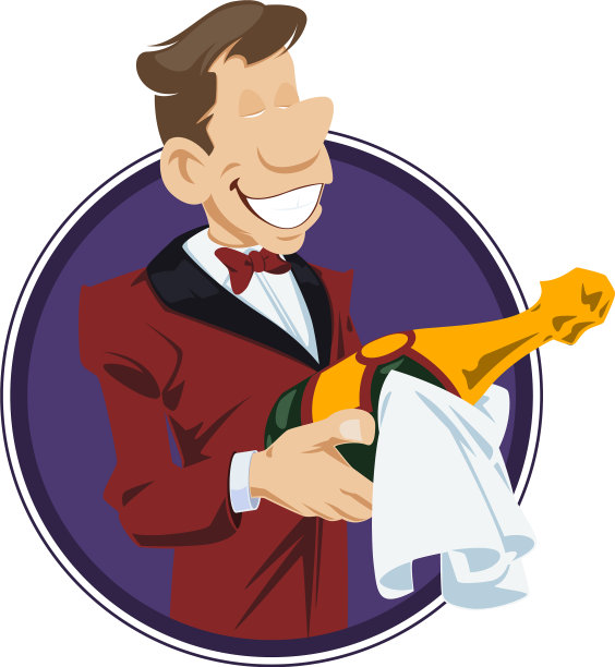 服务员拿着一瓶酒搞笑的人图片下载